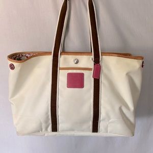Vintage Coach coated canvas tote